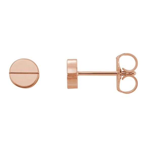 5mm (3/16 Inch) 14k Rose Gold Geometric Circle Post Earrings